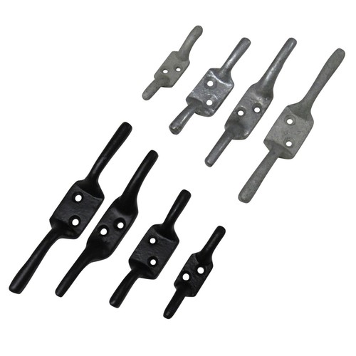Black galvanised cleat - black, hooks