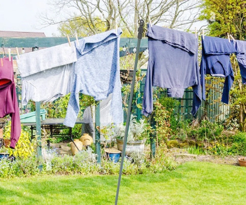 Galvanised washing line - washing,