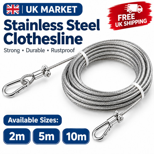 Stainless steel clothesline - steel,