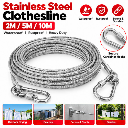 Stainless steel clothesline - steel,