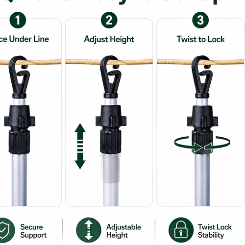Adjustable washing line - adjustable,