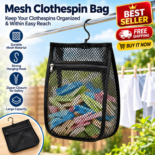 Mesh clothespin bag - mesh,